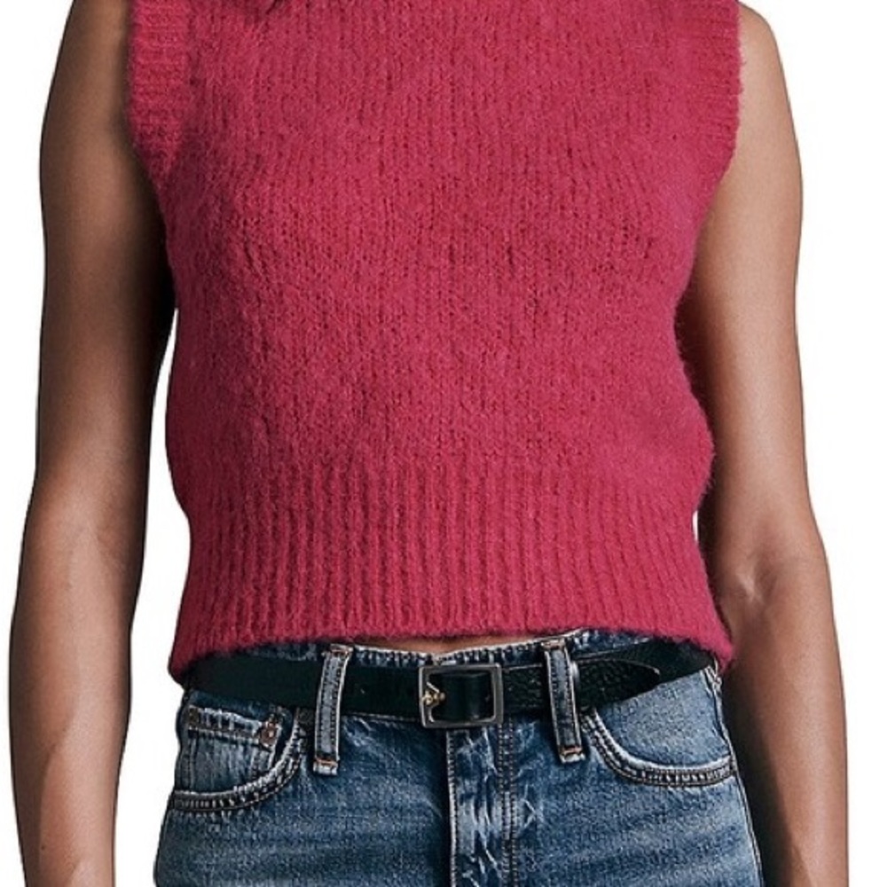 New Gap Vest Sweater Mohair Blend Pink L Women’s